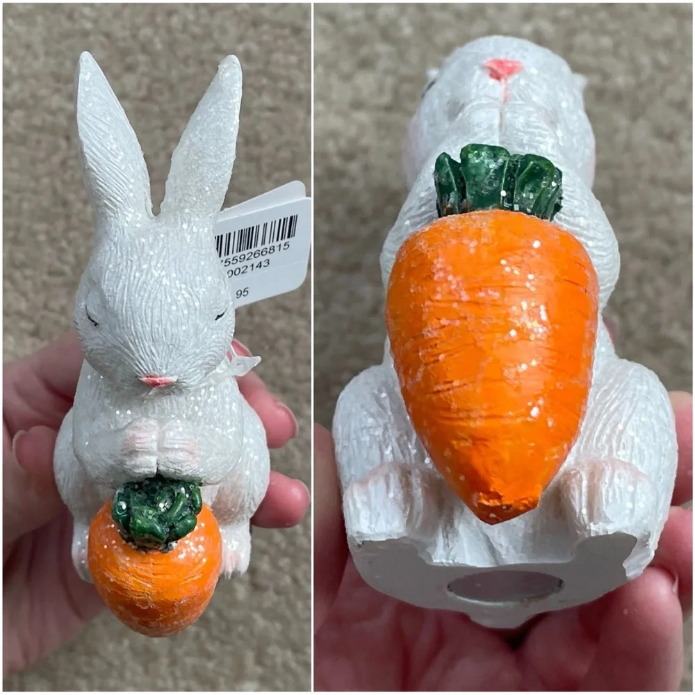 Bath & Body Works Glittery Bunny with Carrot Magnetic Candle Topper